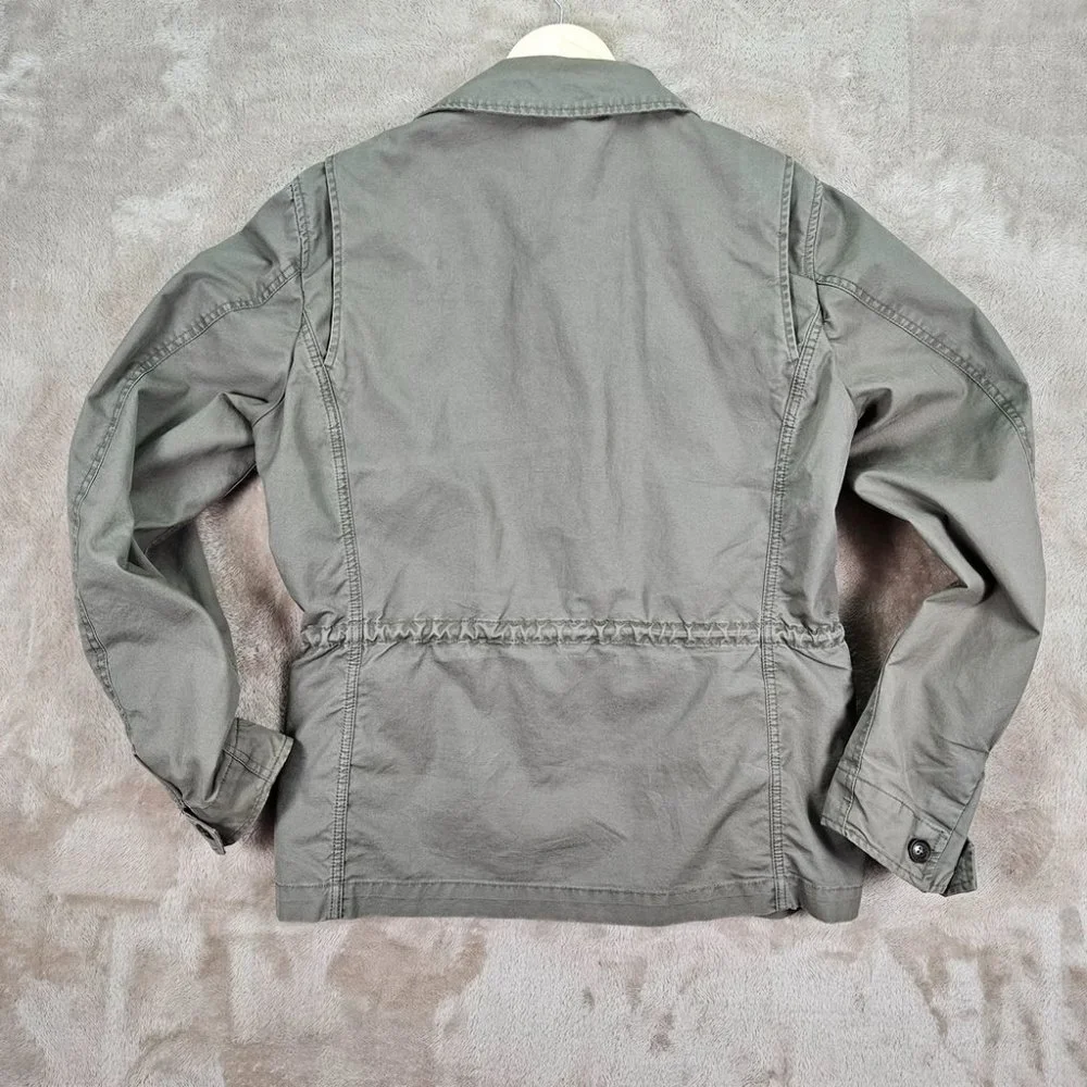 Woolrich Field Military Jacket Mens Sz M Green Buttons Long Sleeve Cargo Pockets - Picture 2 of 16